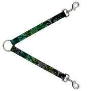 Dog Leash Splitter - Retro Monster Aqua/Black Dog Leash Splitters Buckle-Down   