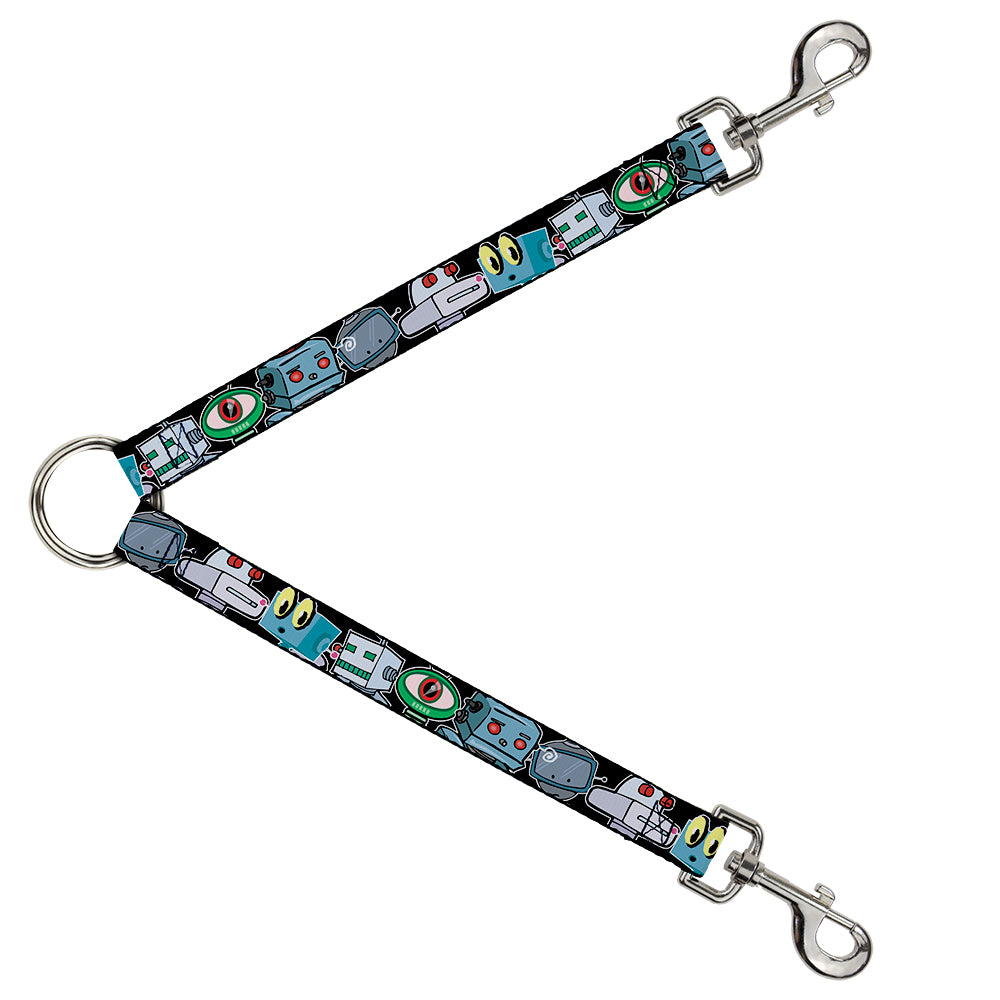 Dog Leash Splitter - Robots C/U Black Dog Leash Splitters Buckle-Down   