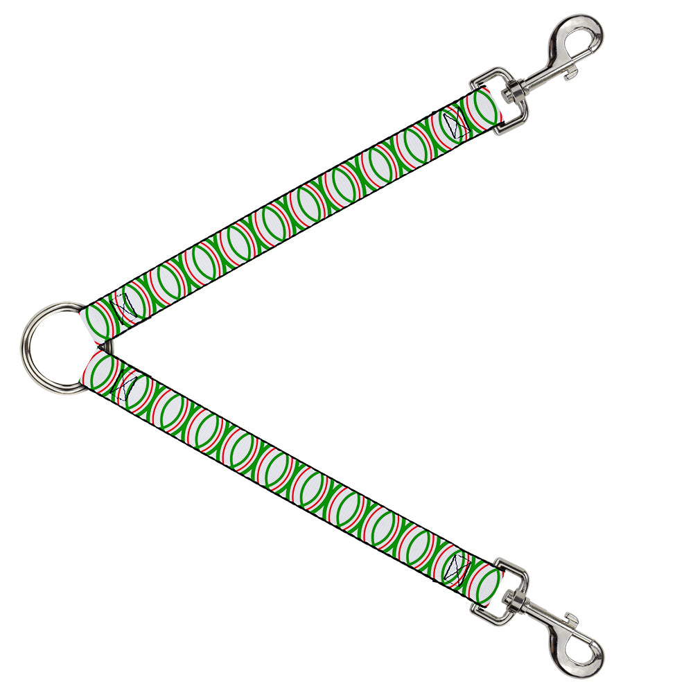 Dog Leash Splitter - Rings White/Green/Red Dog Leash Splitters Buckle-Down   