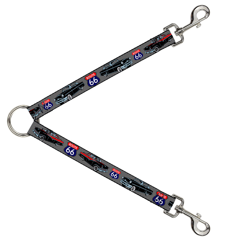 Dog Leash Splitter - Route 66 Classics Gray Dog Leash Splitters Buckle-Down   