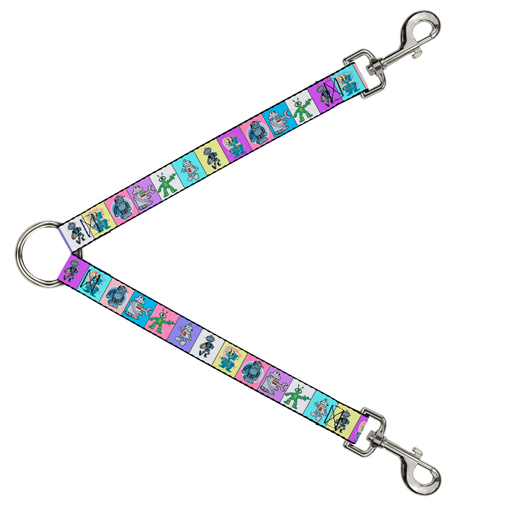 Dog Leash Splitter - Robots Pastel Blocks Dog Leash Splitters Buckle-Down   