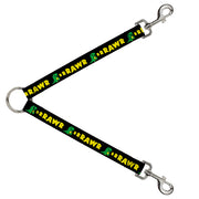 Dog Leash Splitter - RRRAWR Dinosaur Black/Green/Yellow Dog Leash Splitters Buckle-Down   