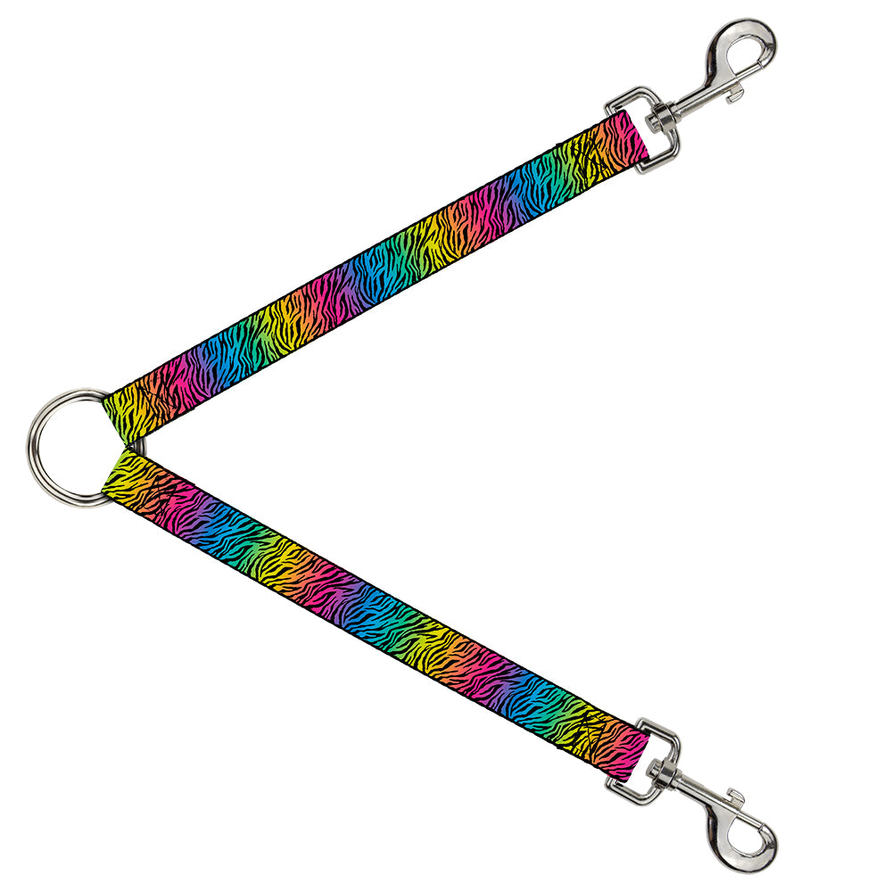 Dog Leash Splitter - Zebra Rainbow Ombre Dog Leash Splitters Buckle-Down   