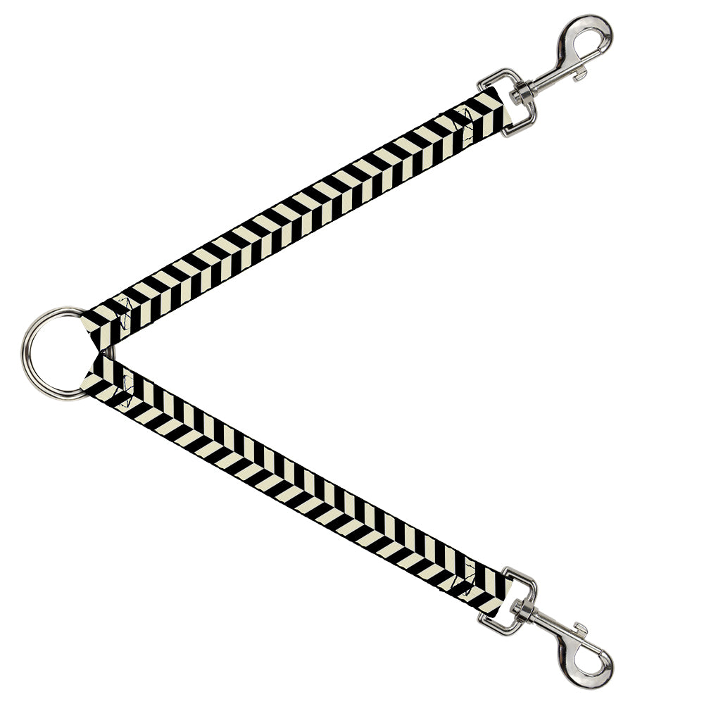 Dog Leash Splitter - Rhombus Split White/Black Dog Leash Splitters Buckle-Down   