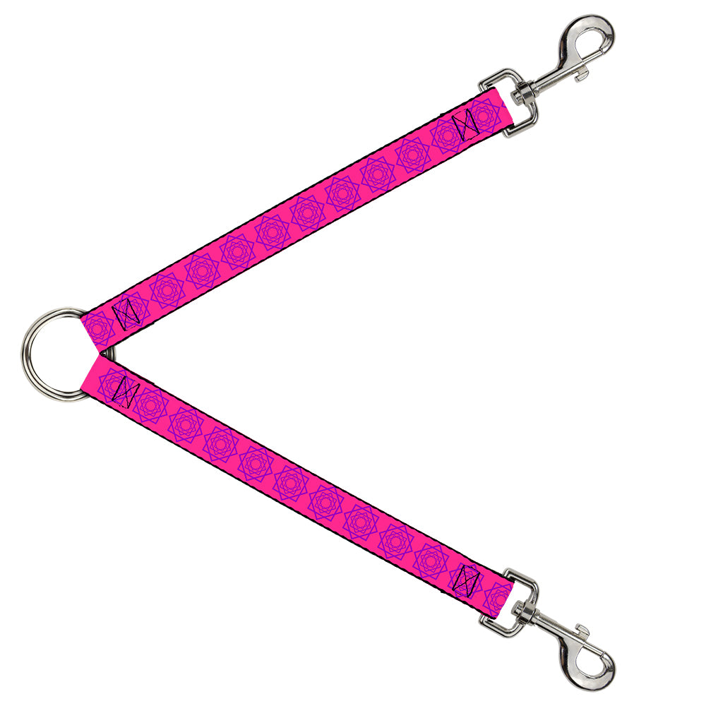 Dog Leash Splitter - Rotating Squares Pink/Purple Dog Leash Splitters Buckle-Down   