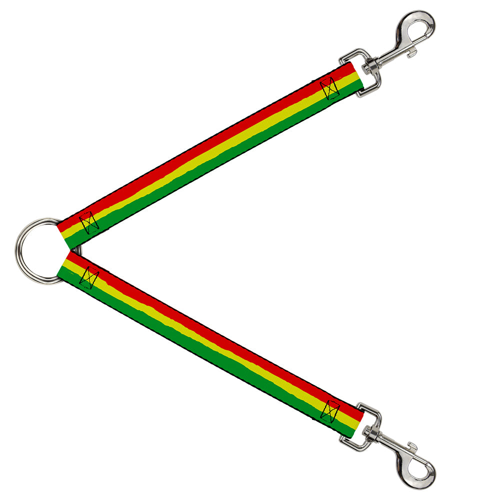 Dog Leash Splitter - Rasta Stripes Painted Green/Yellow/Red Dog Leash Splitters Buckle-Down   