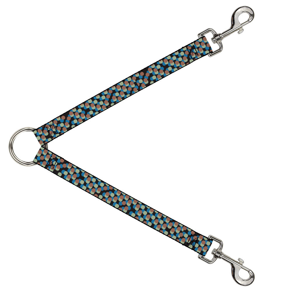 Dog Leash Splitter - Polka Dots Stacked Black/Blue/Sage/Brown Dog Leash Splitters Buckle-Down   