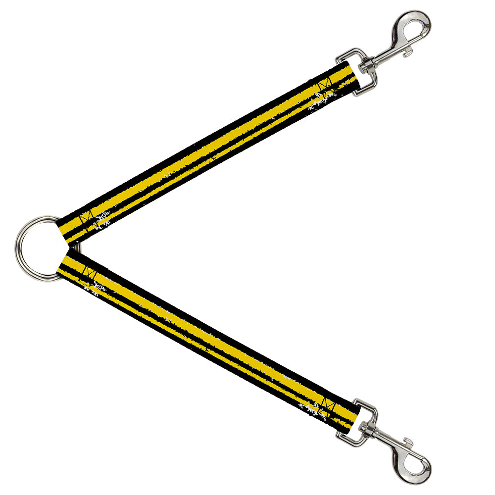 Dog Leash Splitter - Racing Stripe2 Weathered Black/Yellow Dog Leash Splitters Buckle-Down   