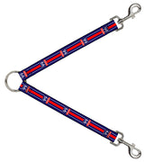Dog Leash Splitter - ROUTE 66 Highway Sign/Stripe Blue/White/Red Dog Leash Splitters Buckle-Down   