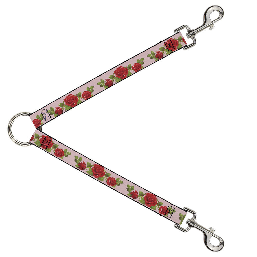 Dog Leash Splitter - Rose Trio/Leaves Pink Dog Leash Splitters Buckle-Down   