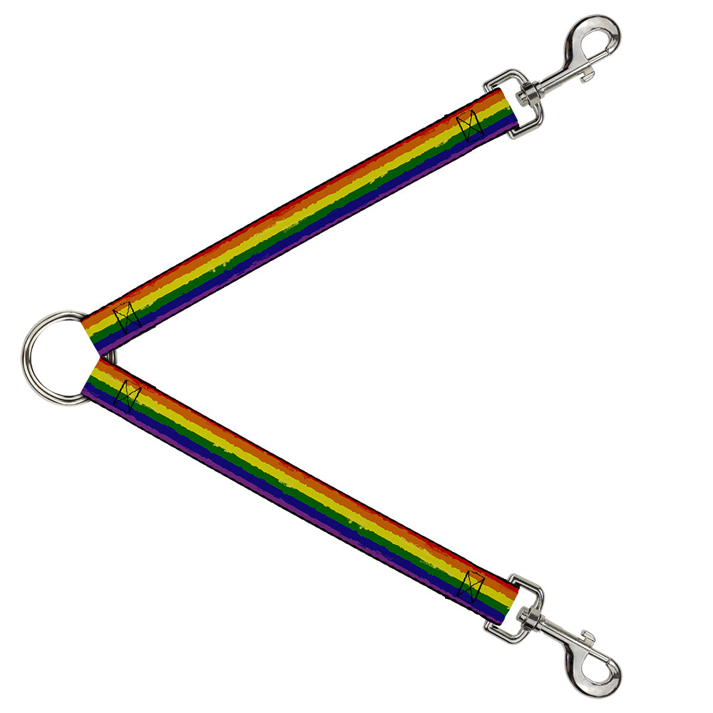 Dog Leash Splitter - Rainbow Stripe Painted Dog Leash Splitters Buckle-Down   
