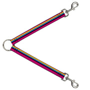 Dog Leash Splitter - Racing Stripes Pink Yellow Blue Black Dog Leash Splitters Buckle-Down   