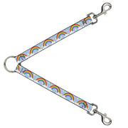 Dog Leash Splitter - Rainbows & Stars Light Blue Yellow Rainbow Dog Leash Splitters Buckle-Down   
