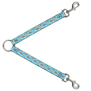 Dog Leash Splitter - Rainbows Scattered Blue Dog Leash Splitters Buckle-Down   