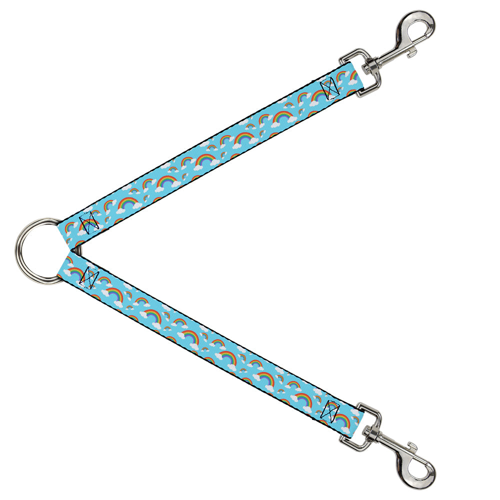 Dog Leash Splitter - Rainbows Scattered Blue Dog Leash Splitters Buckle-Down   