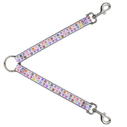 Dog Leash Splitter - Skull & Fleur-de-Lis White/Multi Color Dog Leash Splitters Buckle-Down   