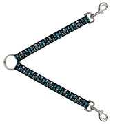Dog Leash Splitter - Skulls & Stars Black/White/Blue Dog Leash Splitters Buckle-Down   