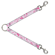 Dog Leash Splitter - Splatter White/Pink Dog Leash Splitters Buckle-Down   