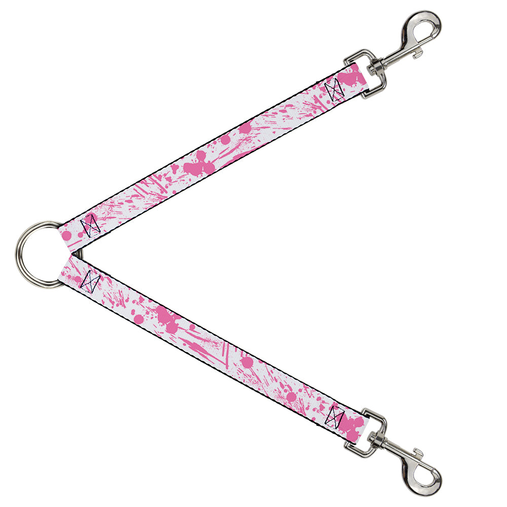 Dog Leash Splitter - Splatter White/Pink Dog Leash Splitters Buckle-Down   