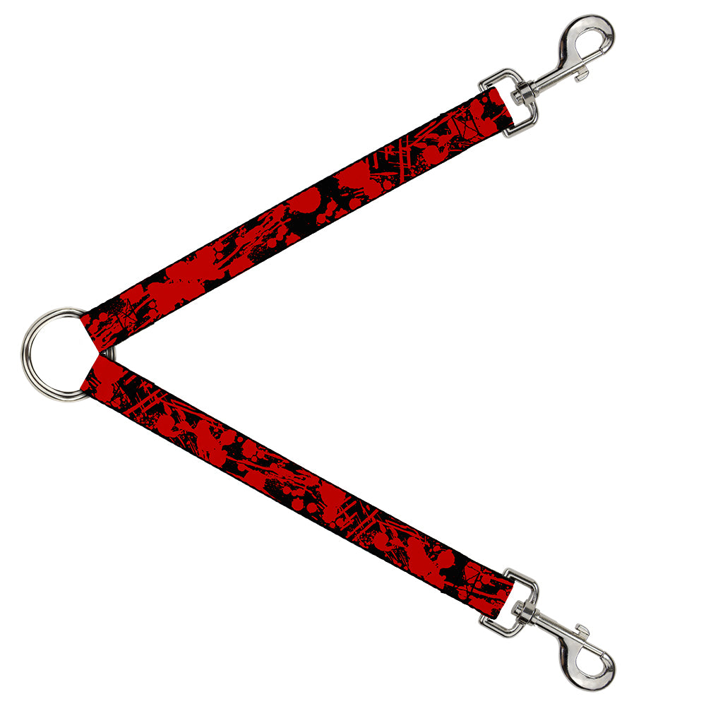 Dog Leash Splitter - Splatter Black/Red Dog Leash Splitters Buckle-Down   