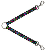 Dog Leash Splitter - Sketch Skull/Star/Heart/Checker Black/Multi Dog Leash Splitters Buckle-Down   
