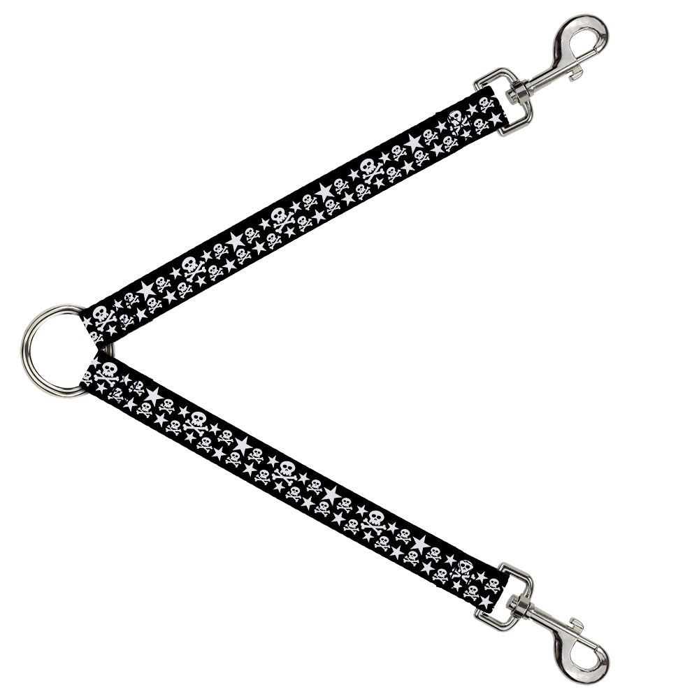 Dog Leash Splitter - Skulls & Stars Black/White Dog Leash Splitters Buckle-Down   
