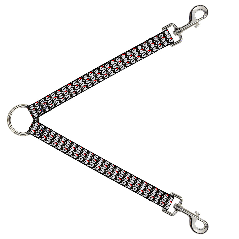 Dog Leash Splitter - Skull w/Bow Black/White/Red Dog Leash Splitters Buckle-Down   