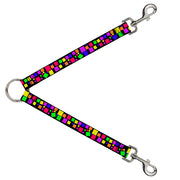 Dog Leash Splitter - Squares Black/Multi Color Dog Leash Splitters Buckle-Down   