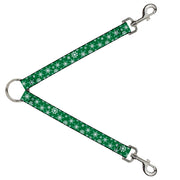 Dog Leash Splitter - Snowflakes Green/White Dog Leash Splitters Buckle-Down   