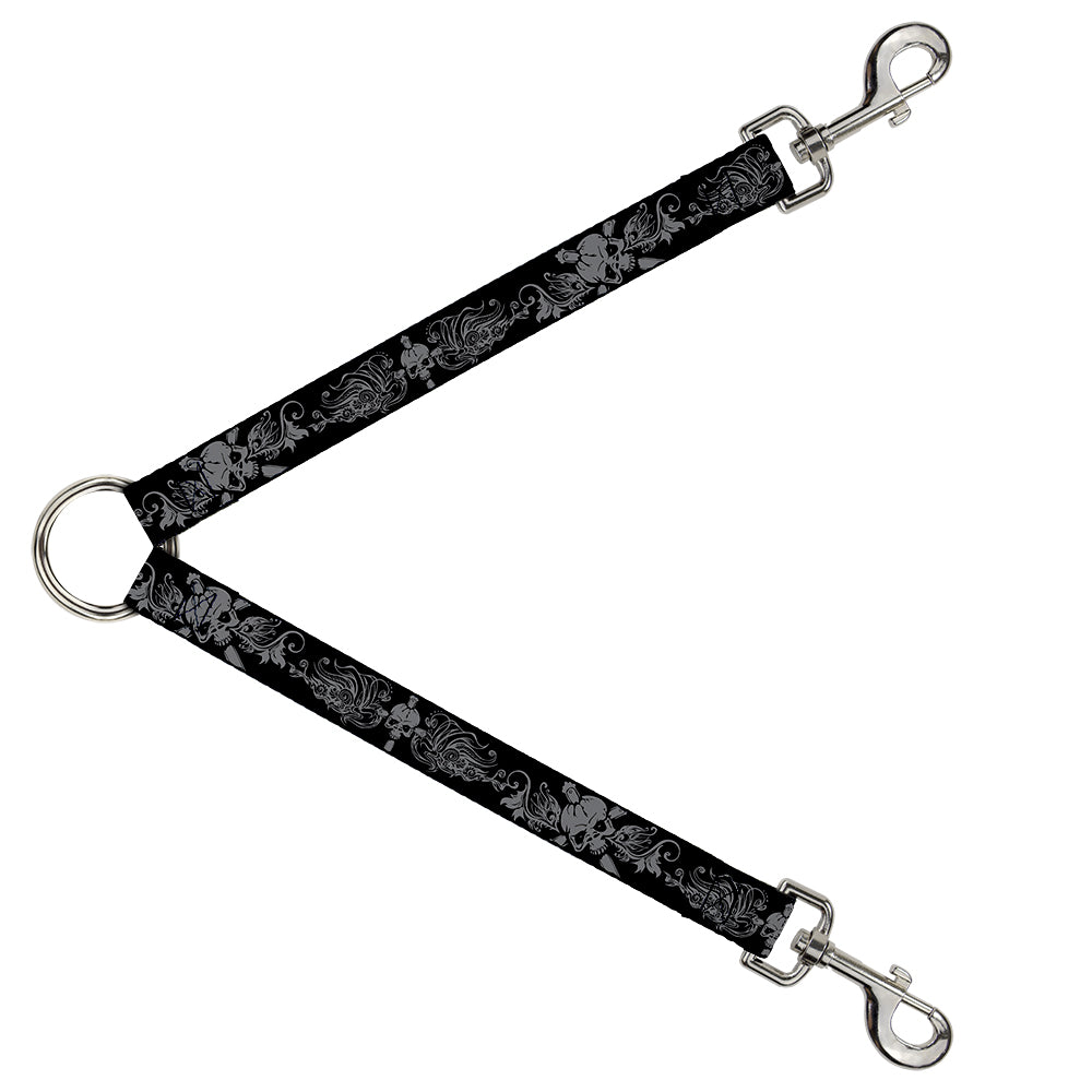 Dog Leash Splitter - Skull & Dagger w/Filigree Black/Gray Dog Leash Splitters Buckle-Down   
