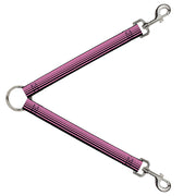 Dog Leash Splitter - Stripe Transition Black/Pink Dog Leash Splitters Buckle-Down   