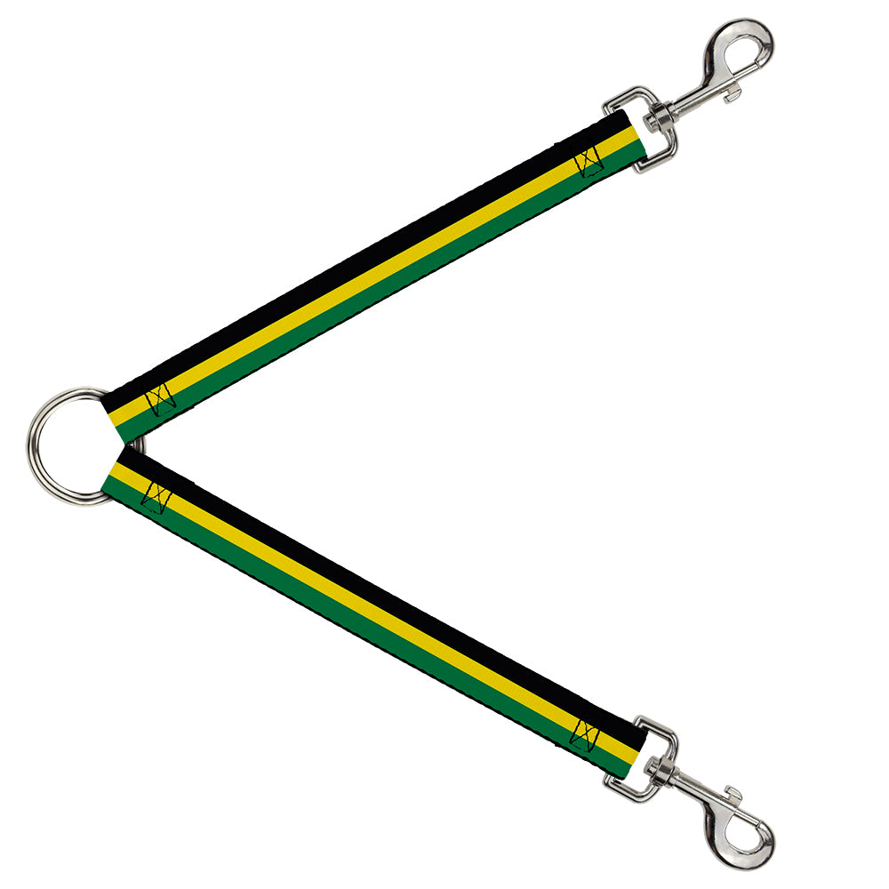 Dog Leash Splitter - Stripes Black/Yellow/Green Dog Leash Splitters Buckle-Down   