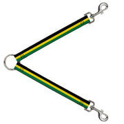 Dog Leash Splitter - Stripes Black/Yellow/Green Dog Leash Splitters Buckle-Down   