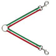 Dog Leash Splitter - Stripes Green/White/Red Dog Leash Splitters Buckle-Down   