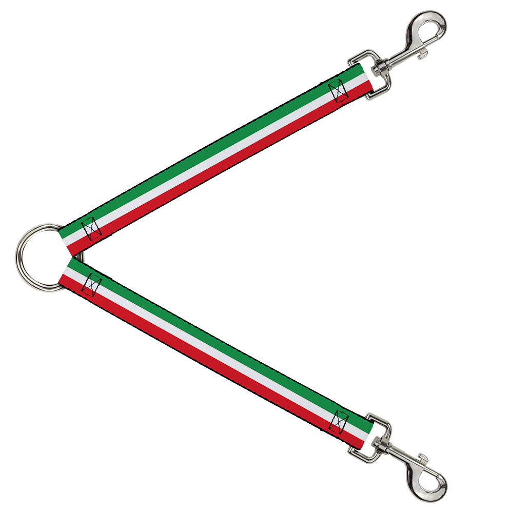 Dog Leash Splitter - Stripes Green/White/Red Dog Leash Splitters Buckle-Down   