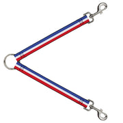 Dog Leash Splitter - Stripes Blue/White/Red Dog Leash Splitters Buckle-Down   