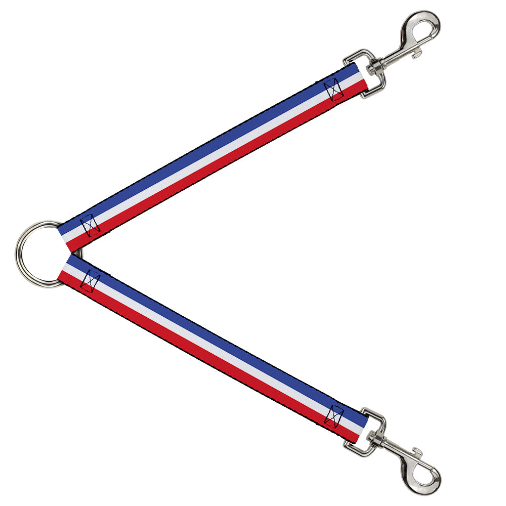 Dog Leash Splitter - Stripes Blue/White/Red Dog Leash Splitters Buckle-Down   