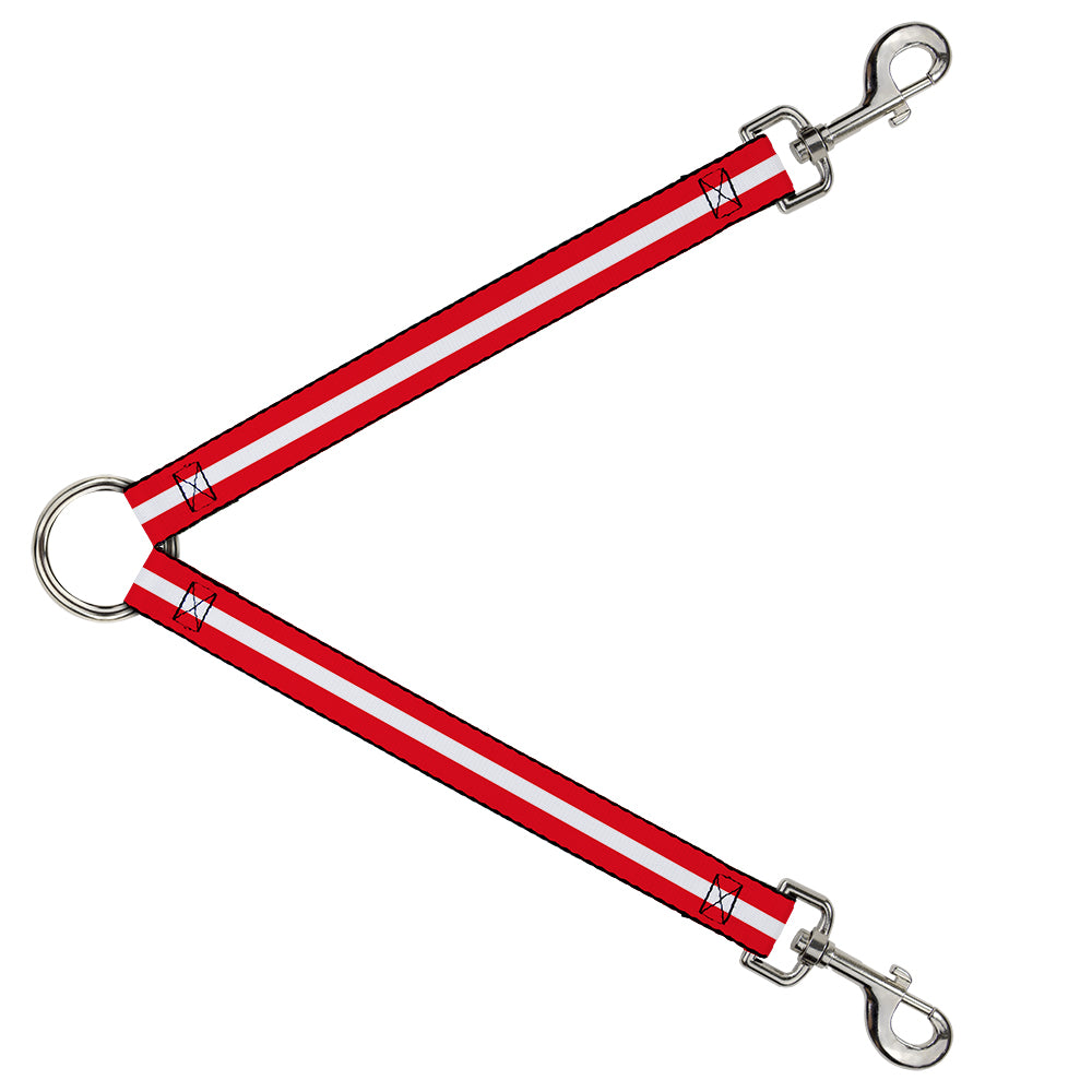 Dog Leash Splitter - Stripes Red/White/Red Dog Leash Splitters Buckle-Down   