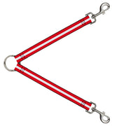 Dog Leash Splitter - Stripes Red/White/Red Dog Leash Splitters Buckle-Down   