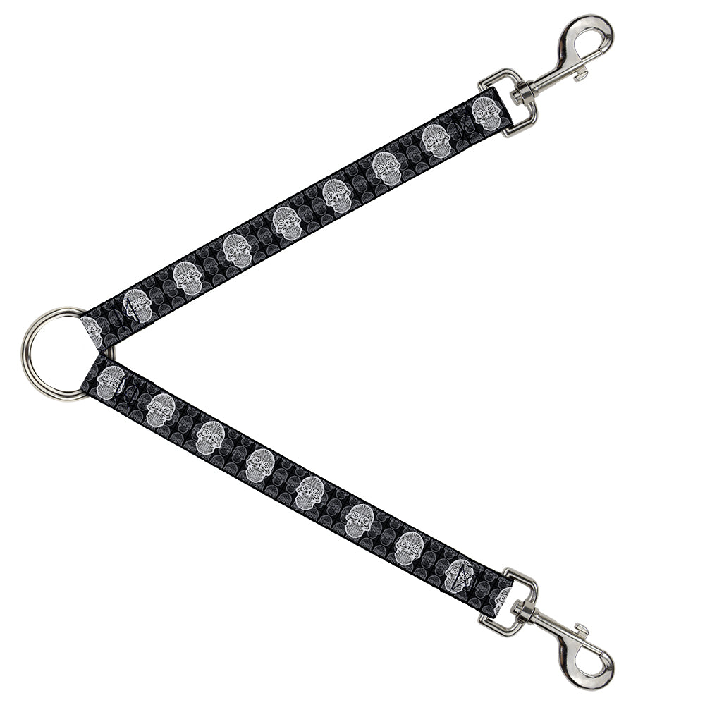Dog Leash Splitter - Skull Candy Black/Gray/White Dog Leash Splitters Buckle-Down   