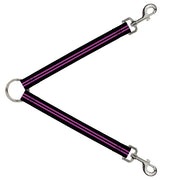 Dog Leash Splitter - Stripe Black/Pink Dog Leash Splitters Buckle-Down   