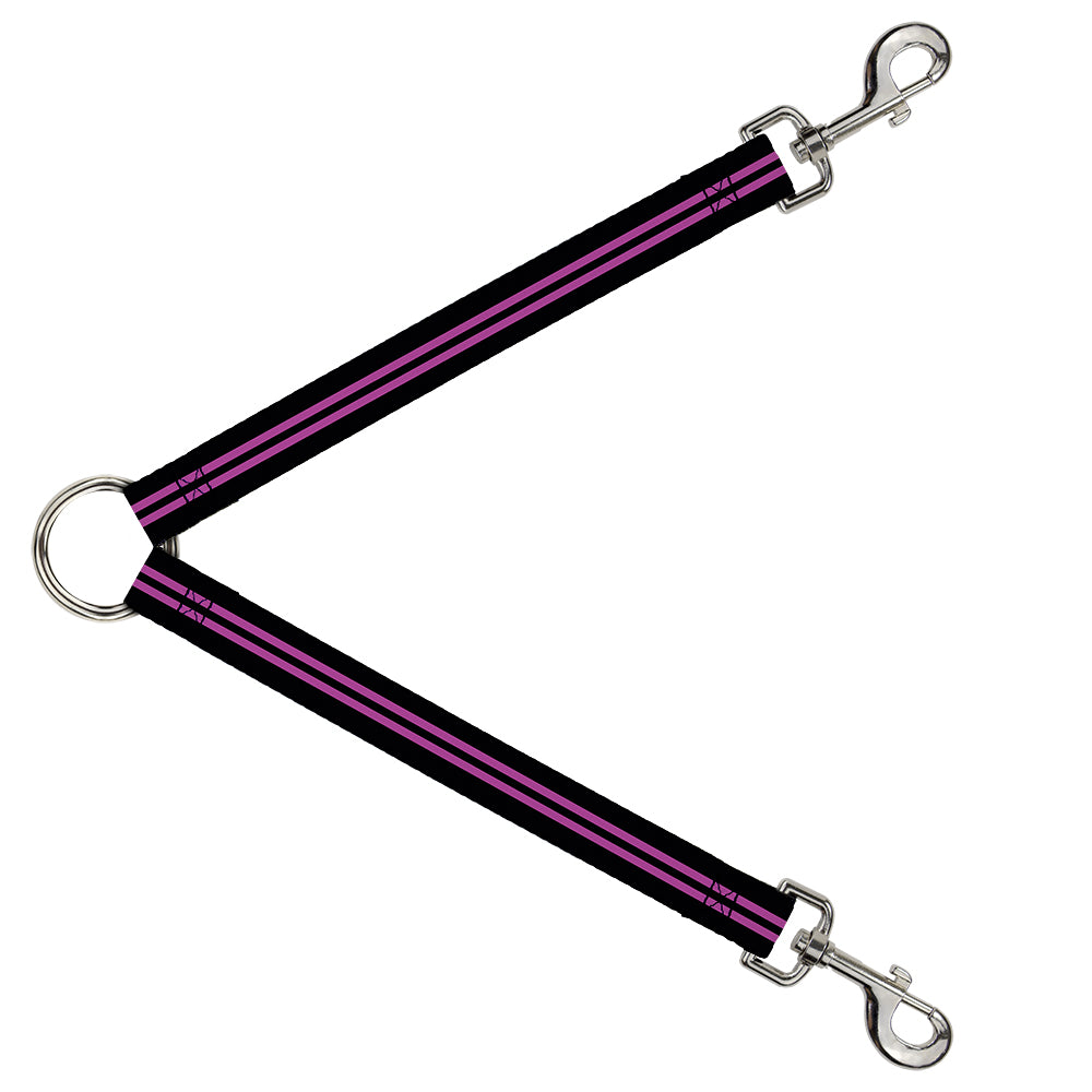 Dog Leash Splitter - Stripe Black/Pink Dog Leash Splitters Buckle-Down   
