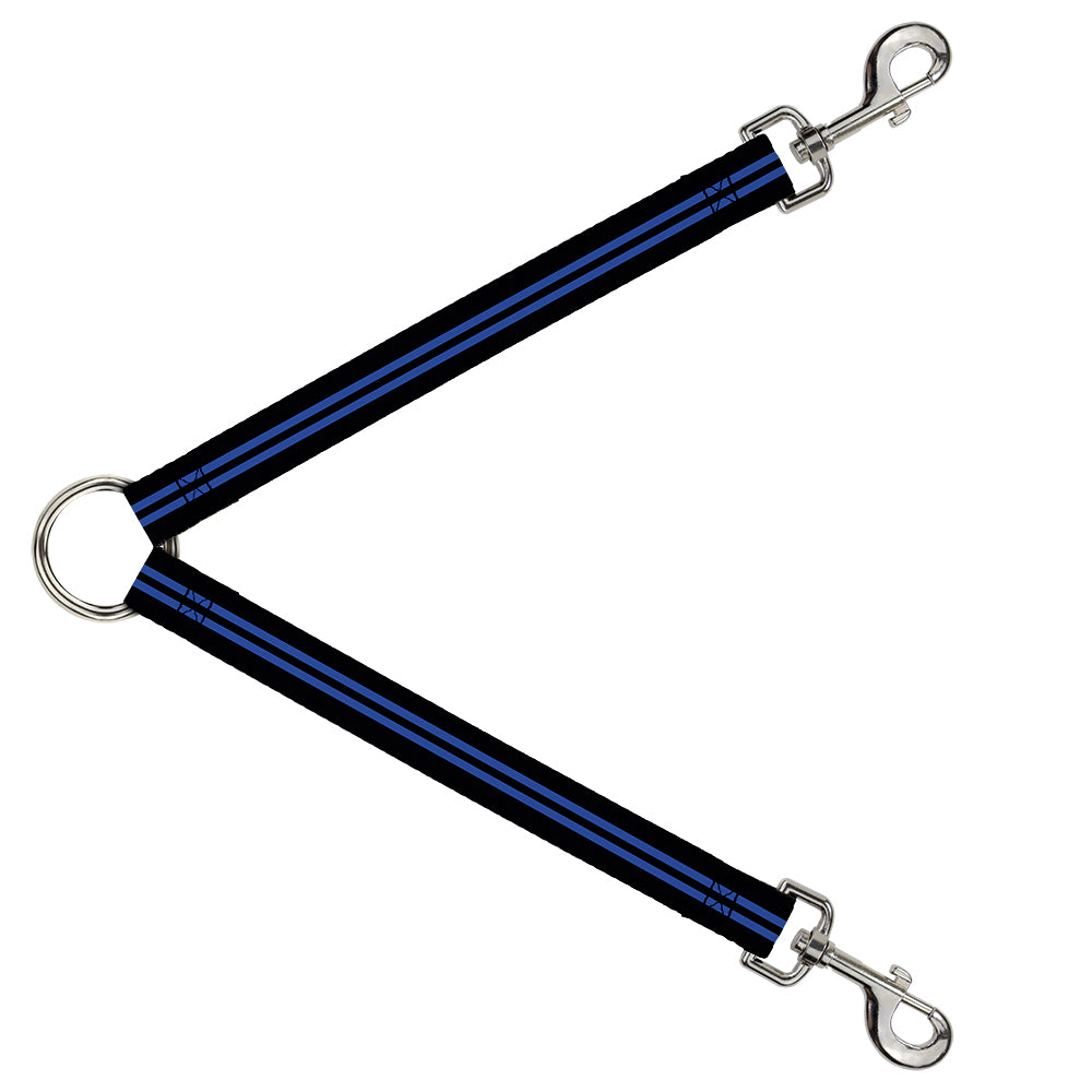 Dog Leash Splitter - Stripe Black/Blue Dog Leash Splitters Buckle-Down   