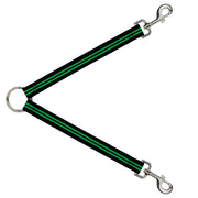 Dog Leash Splitter - Stripe Black/Green Dog Leash Splitters Buckle-Down   