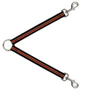 Dog Leash Splitter - Stripe Black/Orange Dog Leash Splitters Buckle-Down   