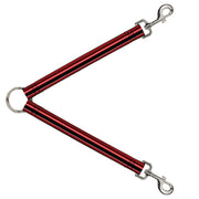 Dog Leash Splitter - Stripes Red/Black/White Dog Leash Splitters Buckle-Down   