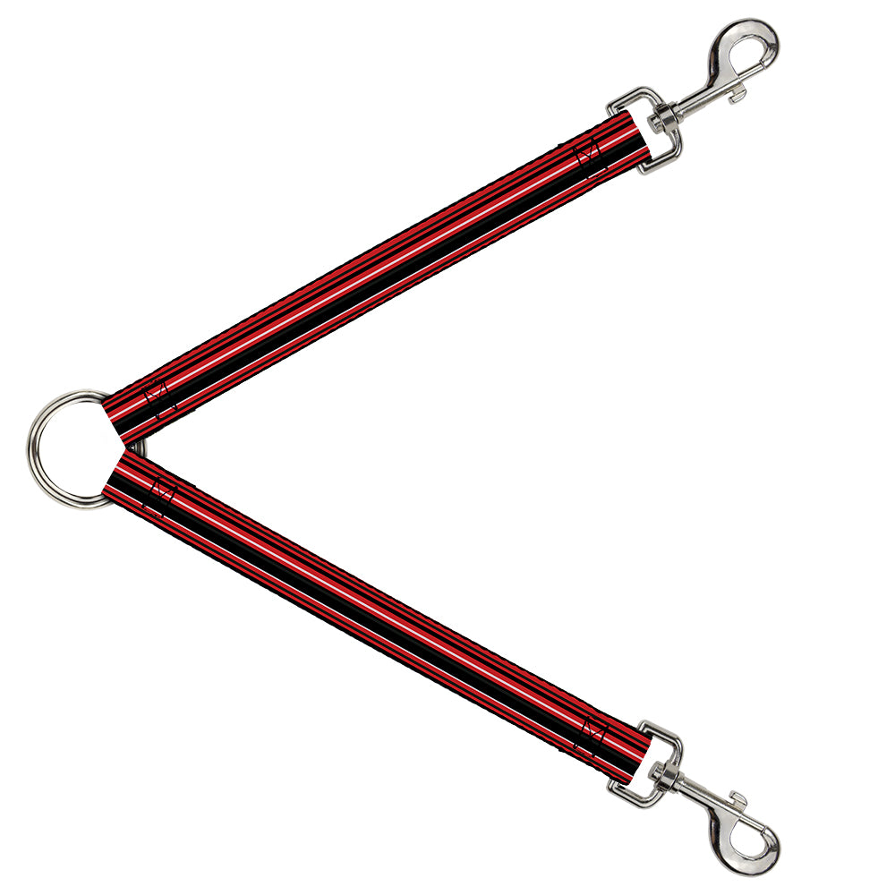 Dog Leash Splitter - Stripes Red/Black/White Dog Leash Splitters Buckle-Down   
