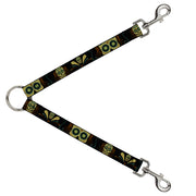 Dog Leash Splitter - Sugar Skulls Black/Olive/Burgundy Dog Leash Splitters Buckle-Down   