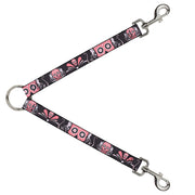 Dog Leash Splitter - Sugar Skulls Gray/Pink Dog Leash Splitters Buckle-Down   