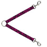 Dog Leash Splitter - Safety Pins Black/Fuchsia Dog Leash Splitters Buckle-Down   